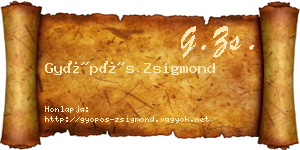 Gyöpös Zsigmond névjegykártya